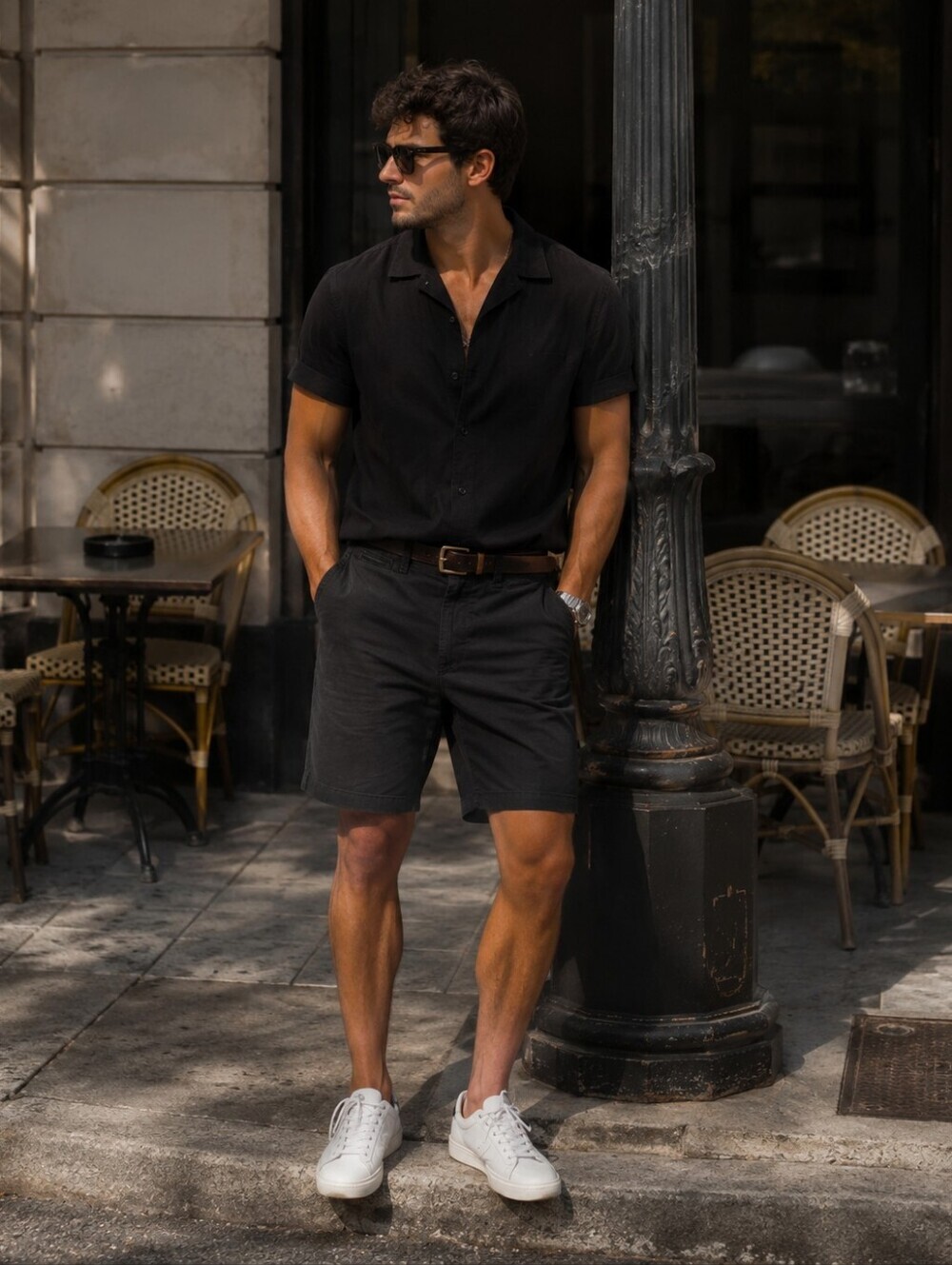 American Eagle Men’s Next Level Flex Black Chino Shorts Size 26 10”